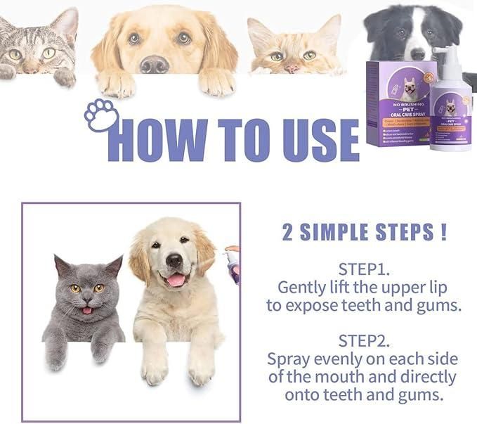 🐶🦷 No Brushing Pet Oral Care Spray – 50ml (Pack of 1)