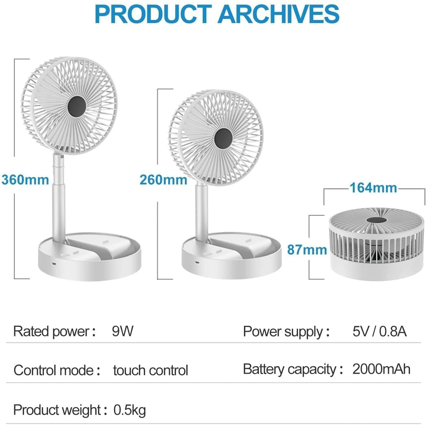 💨🔋 Powerful Rechargeable High-Speed Table Desk Fan