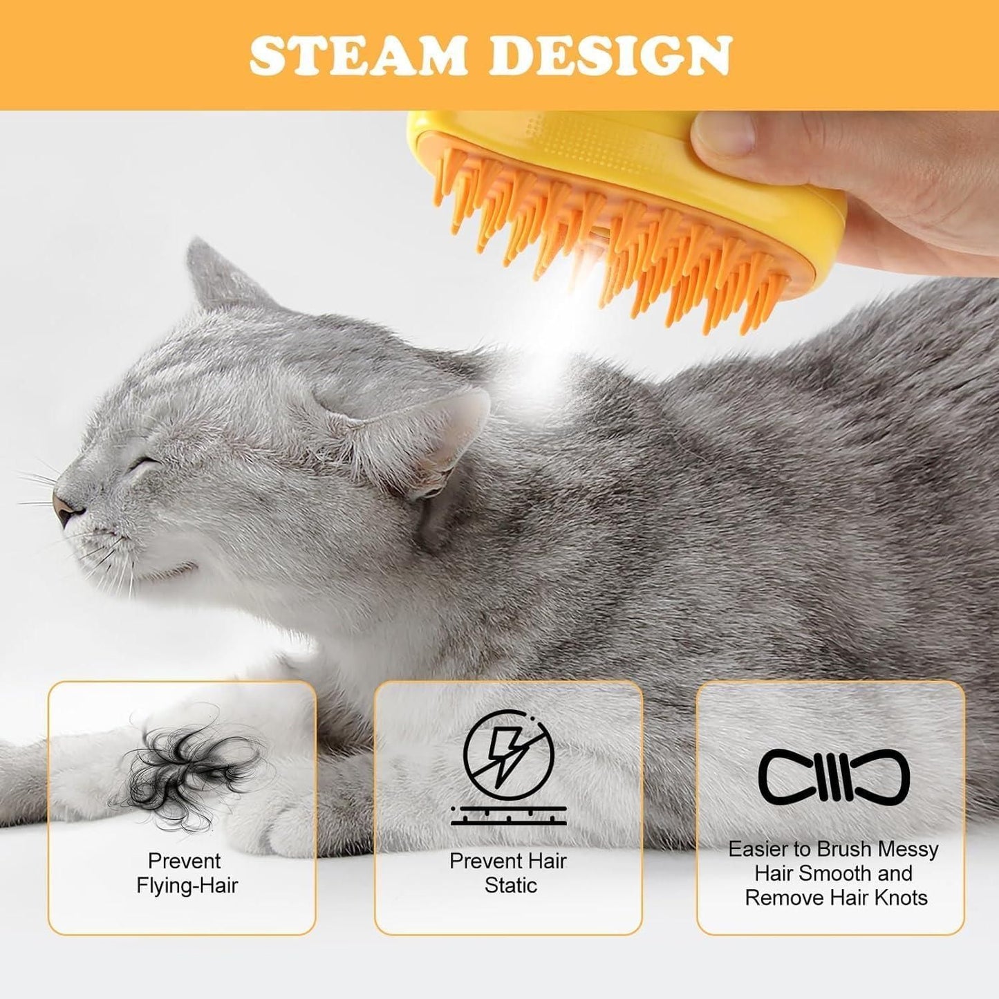 🐾🔥 Steaming Pet Hairbrush