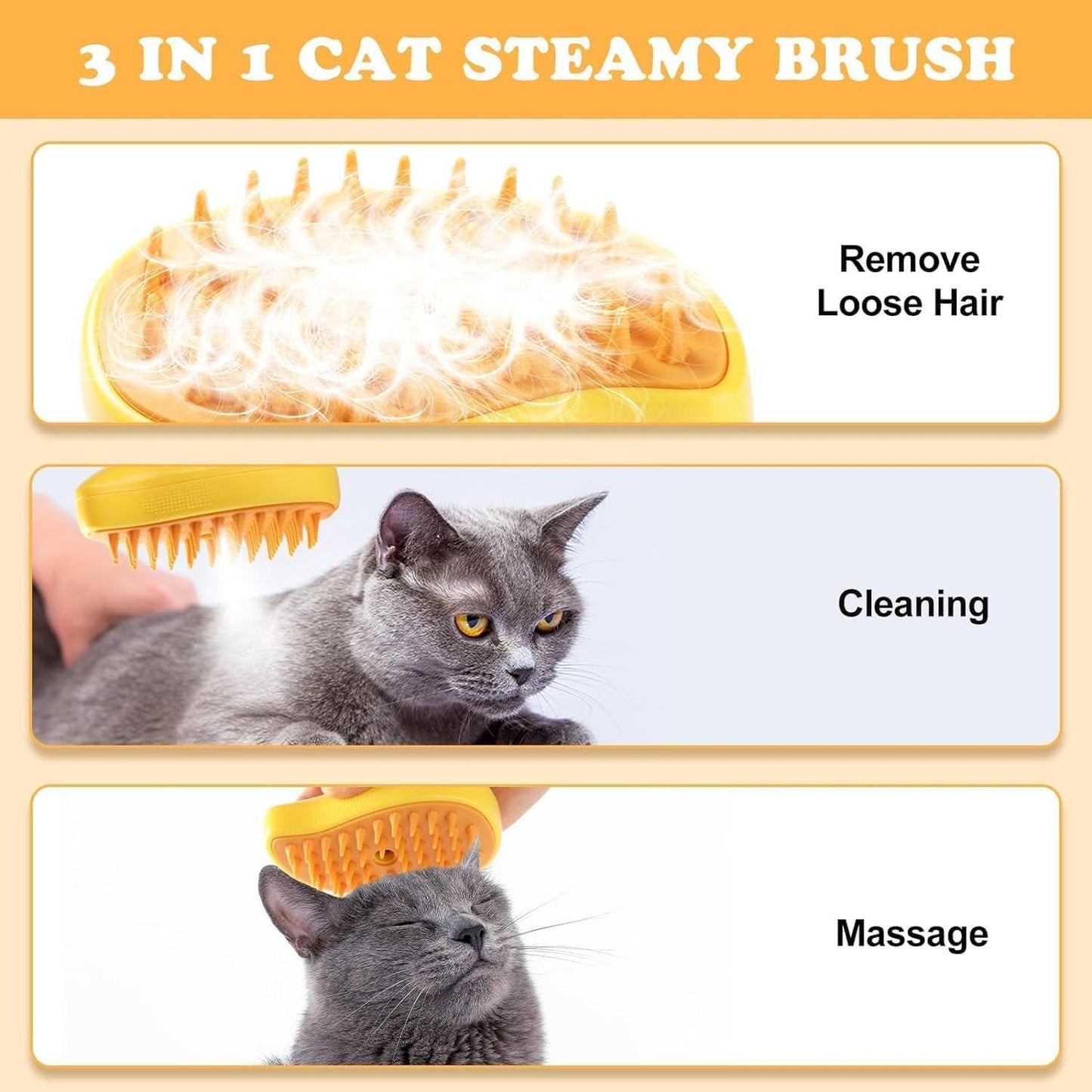 🐾🔥 Steaming Pet Hairbrush